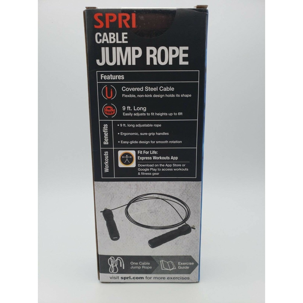 Adjustable Covered Steel Cable Jump Rope, 9ft - Picture 2 of 6